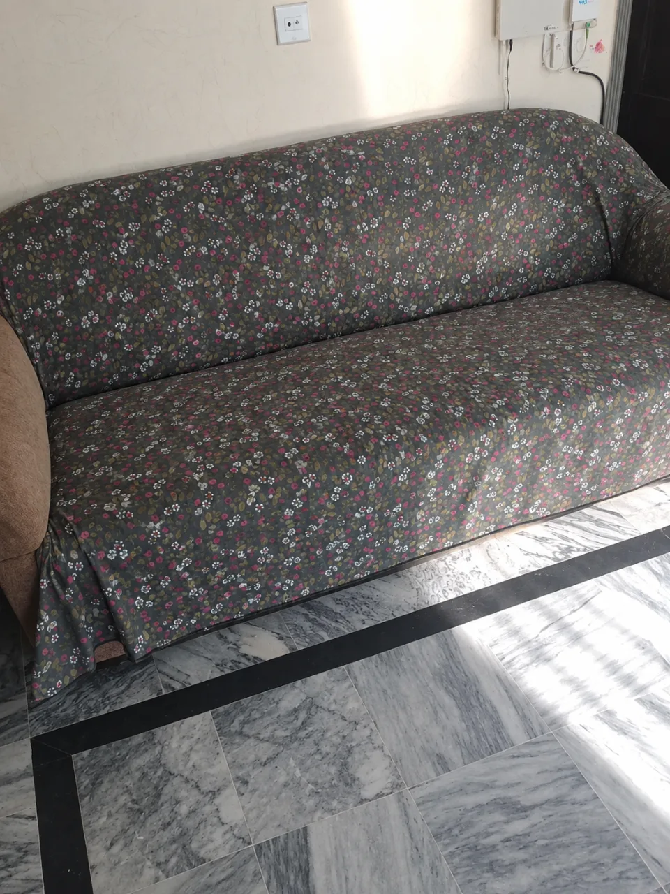 Sofa set 5 seater and 3 seater... Showcase , dressing and dinning table