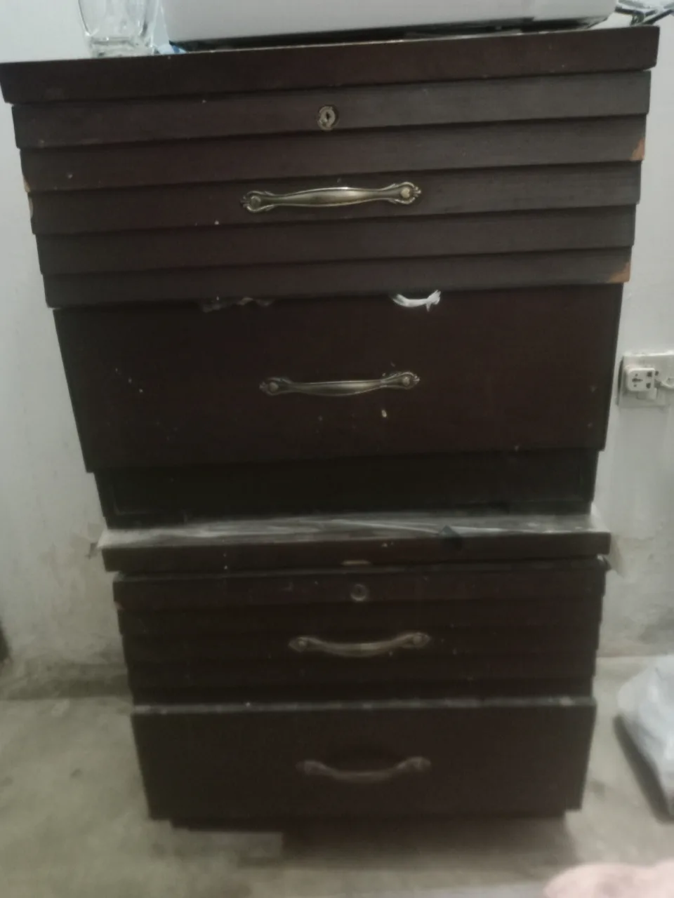 Used Wooden Dressing Table with Large Mirror and Drawers