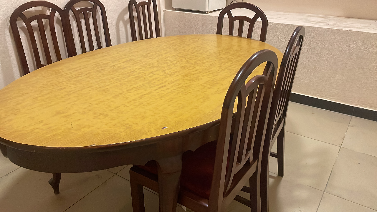 Dining table + chairs  solid wood