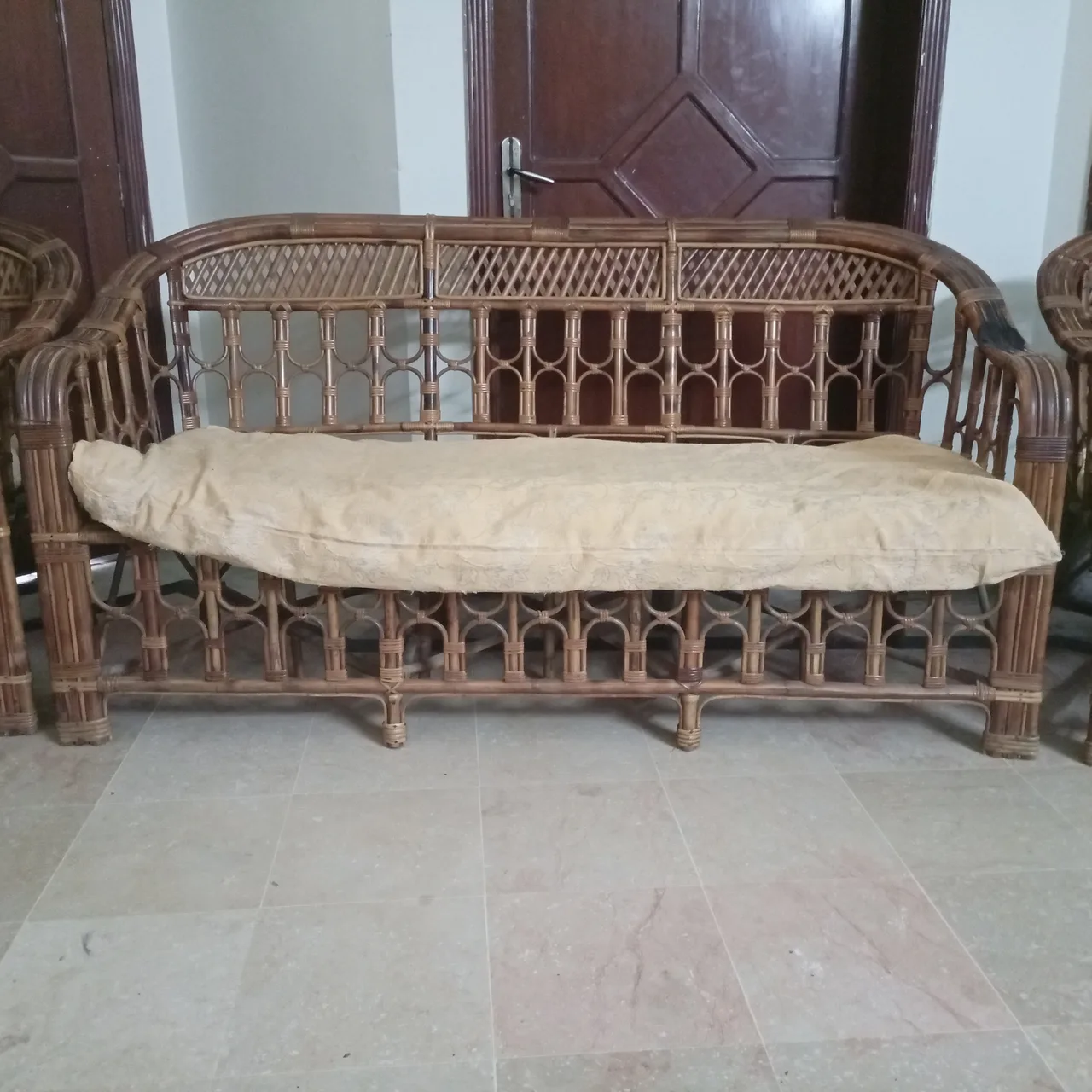 5 Seater Cane Sofa