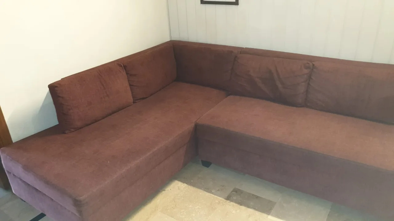 7 seater L shaped sofa in warm color