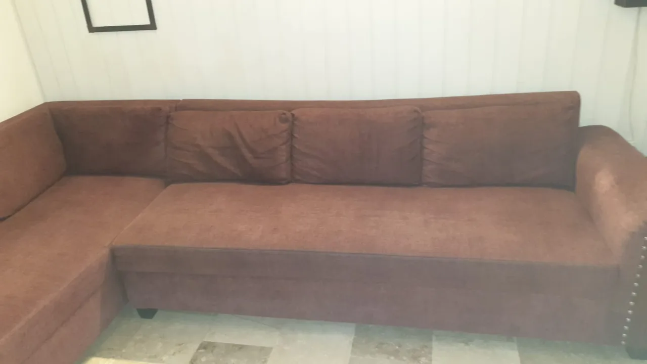 7 seater L shaped sofa in warm color